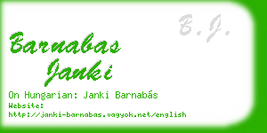 barnabas janki business card