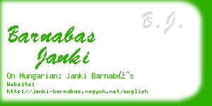 barnabas janki business card